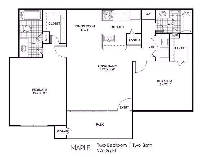 2 bedroom 2 bathroom 2172 floor plan